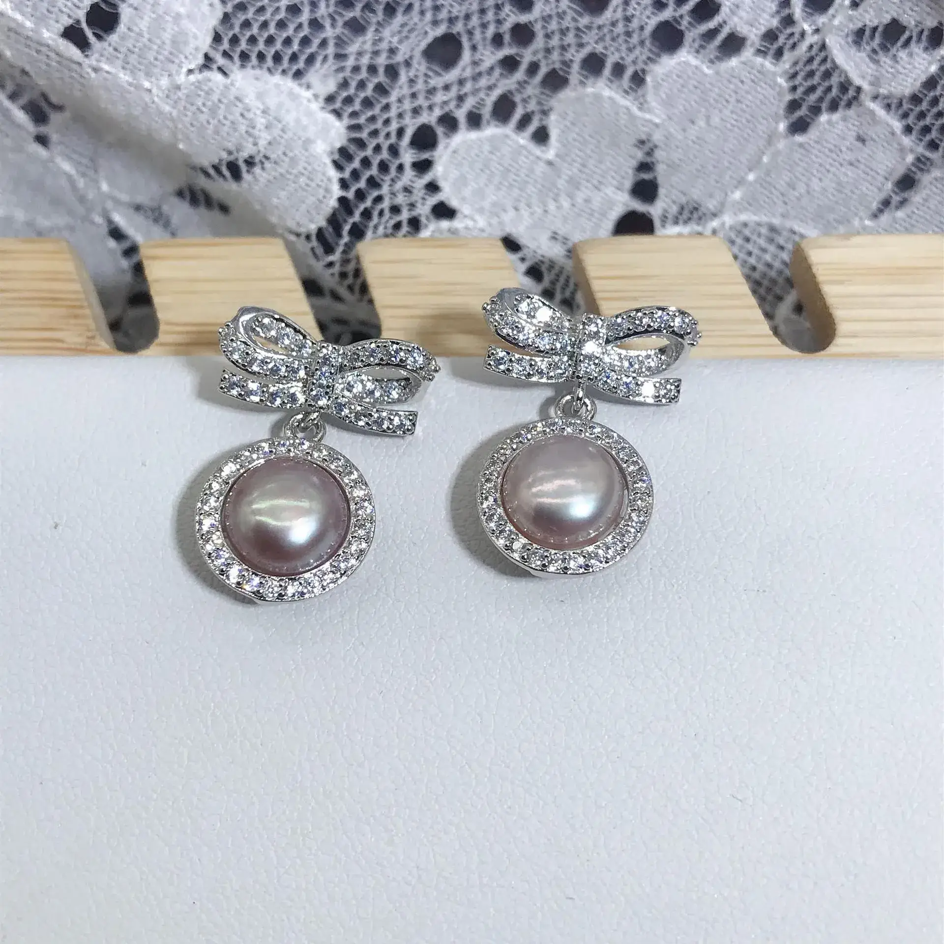 S925 Sterling Silver Pearl Bowknot Earrings Korean Design — feature 4