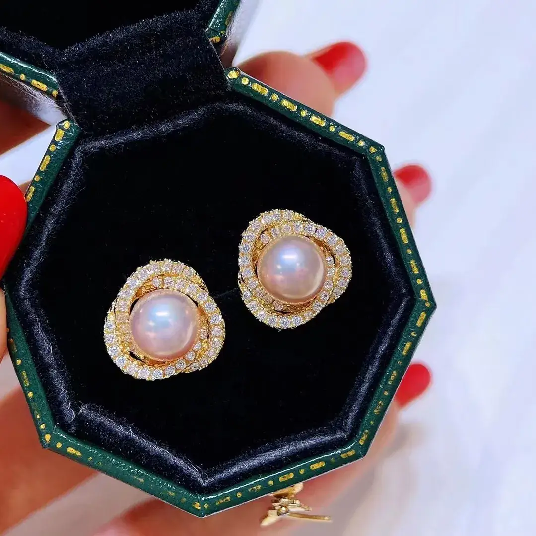 S925 Silver Pearl Earrings Round Heart Flower Design - Image 7