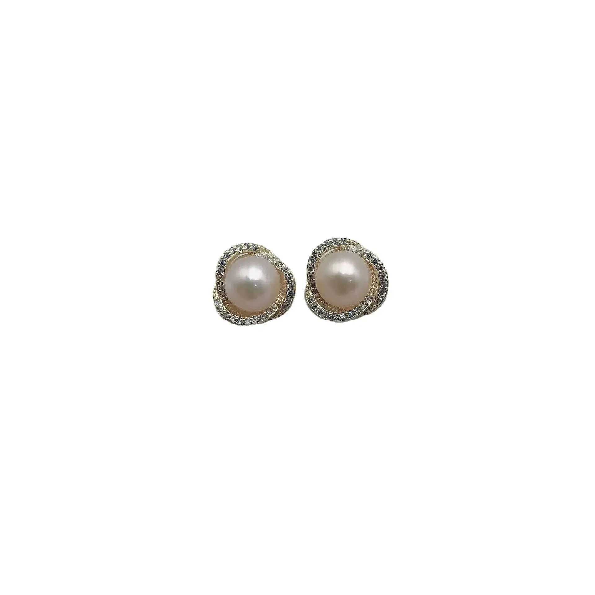 S925 Silver Pearl Earrings Round Heart Flower Design - Image 9