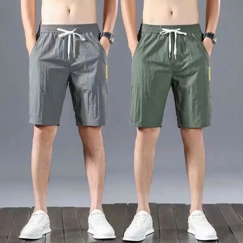 Men Summer Loose Fit Green Shorts Large - Image 8