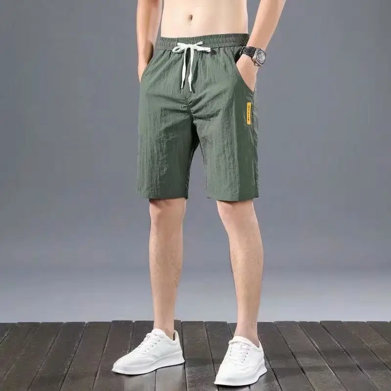 Men Summer Loose Fit Green Shorts Large - Image 9
