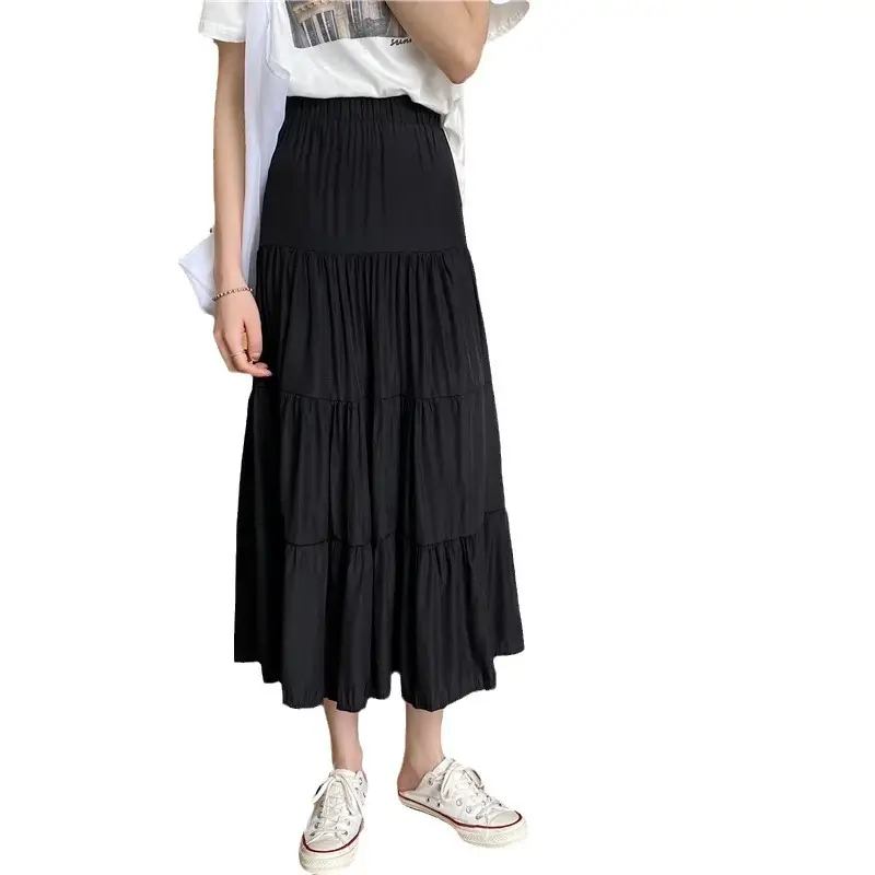 White High-Waisted Long Skirt for Women - Image 7