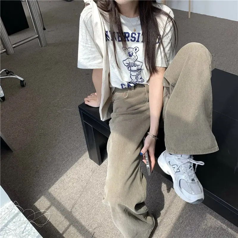 2025 Korean Chic Bear Print T-Shirt Women Loose Summer — feature 29