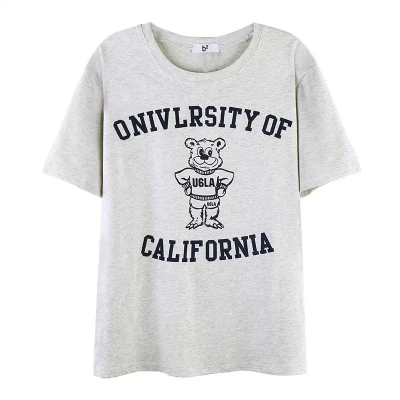 2025 Korean Chic Bear Print T-Shirt Women Loose Summer — feature 31