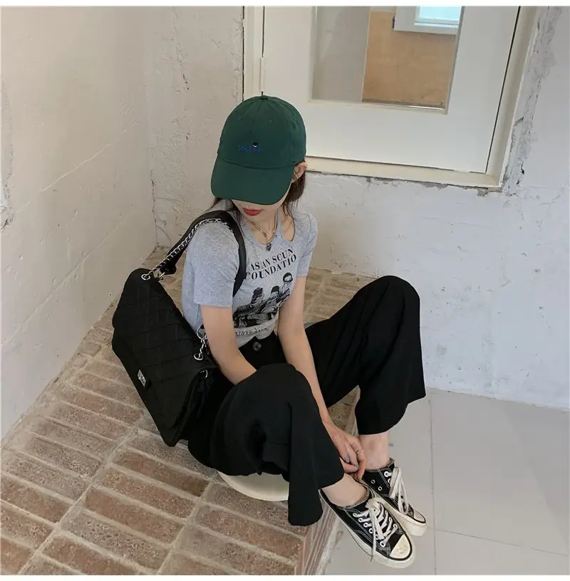 Women 2025 Hollow Out T-Shirt American Retro Slim Fit — feature 13