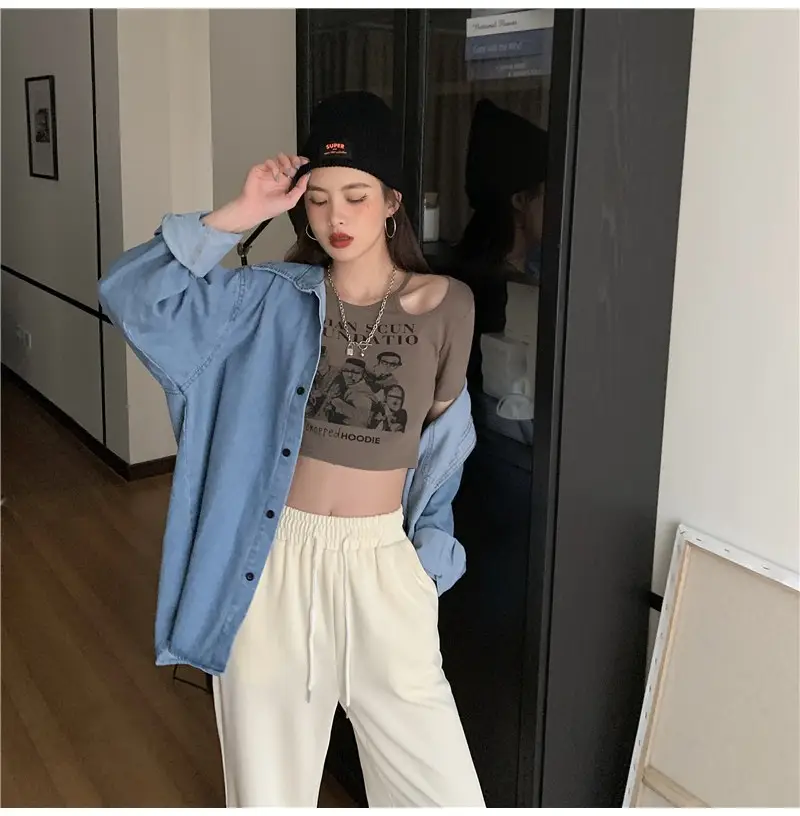 Women 2025 Hollow Out T-Shirt American Retro Slim Fit — feature 18