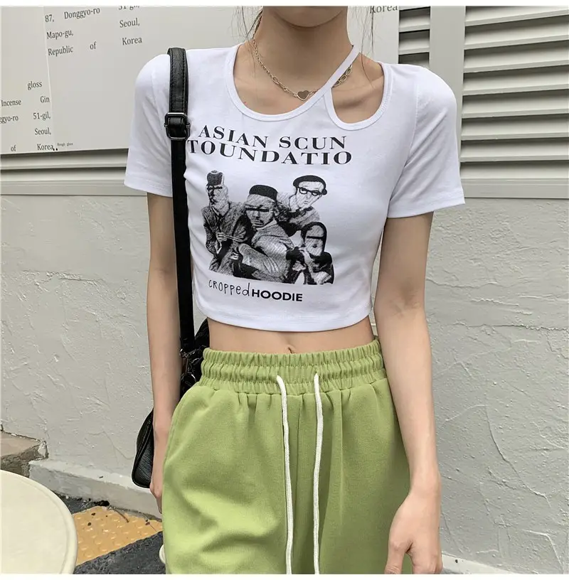 Women 2025 Hollow Out T-Shirt American Retro Slim Fit — feature 8