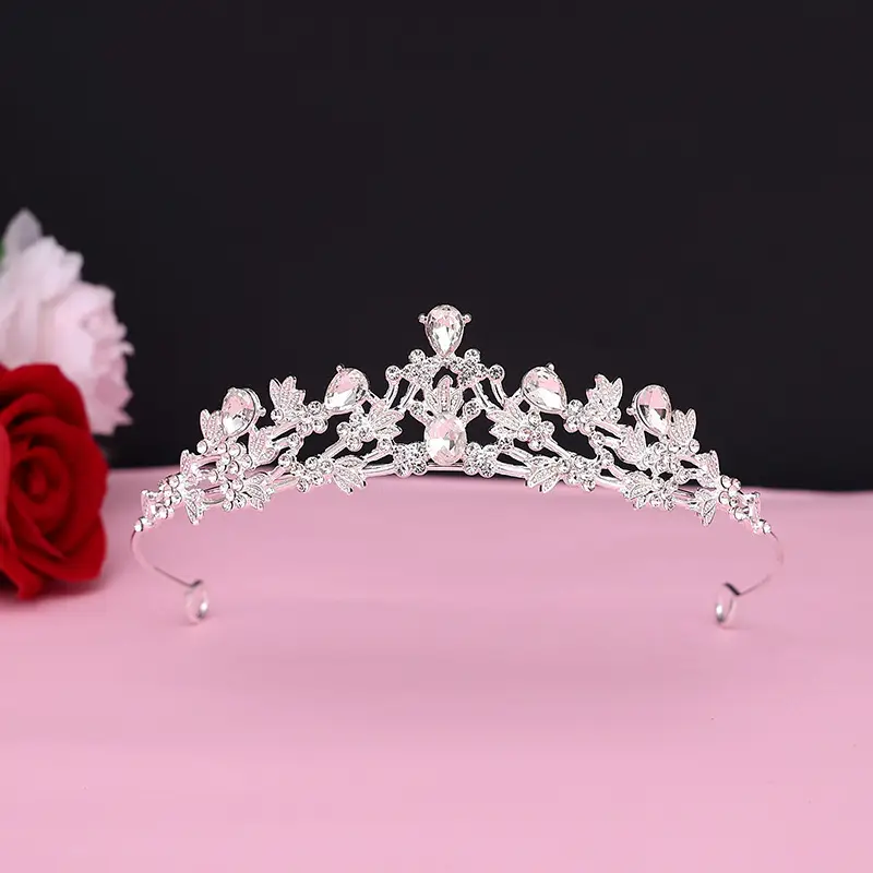 Baroque Crown Bridal Tiara Gold Rhinestone 2025 Wedding - Image 9
