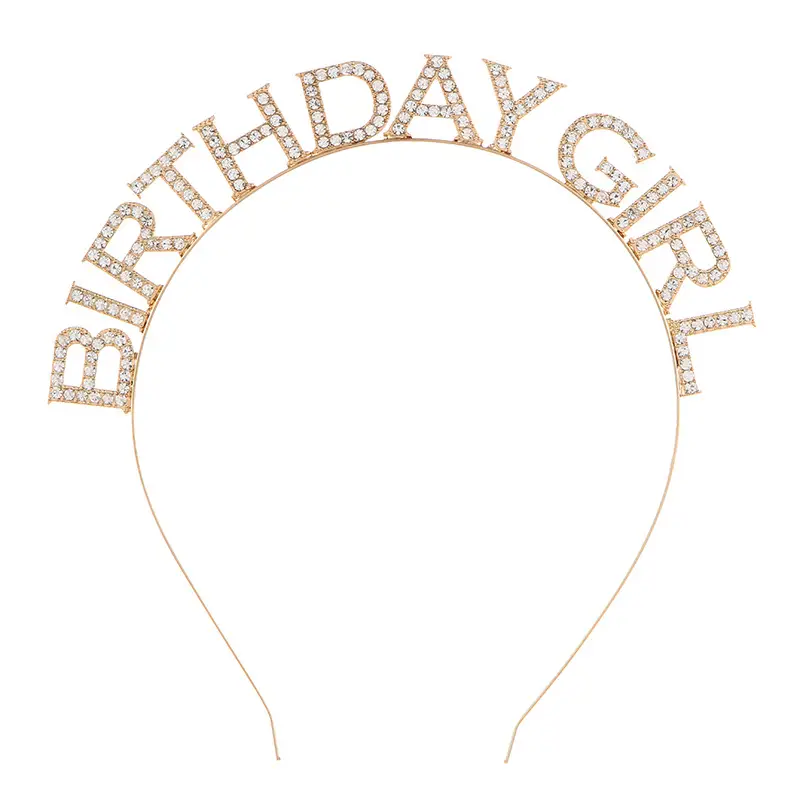 Birthday Girl Rhinestone Headband with Letter Design - Image 2