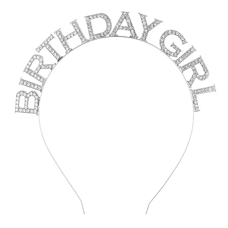 Birthday Girl Rhinestone Headband with Letter Design - Image 3