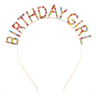 Birthday Girl Rhinestone Headband with Letter Design — feature 19