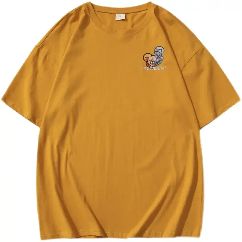 New Men's Orange Japanese Style T-Shirt Duffian Print - Image 9