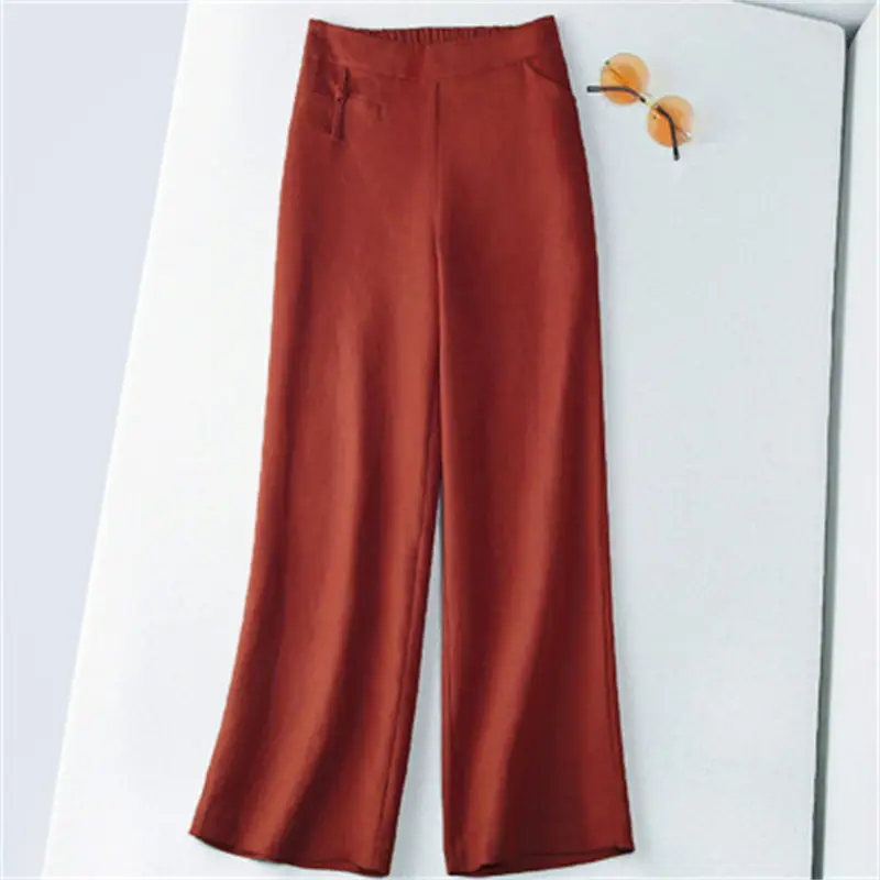 Women Cotton Linen Wide Leg Pants Green Spring Summer - Image 8