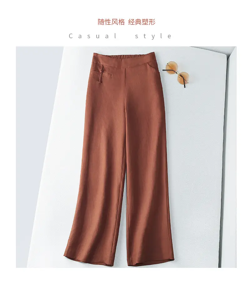 Women Cotton Linen Wide Leg Pants Green Spring Summer — feature 11