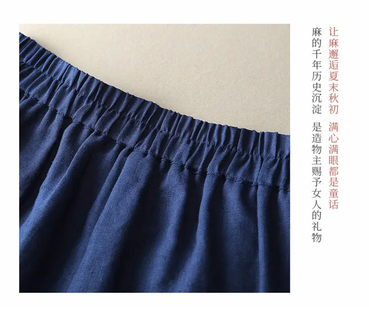 Women Cotton Linen Wide Leg Pants Green Spring Summer — feature 6
