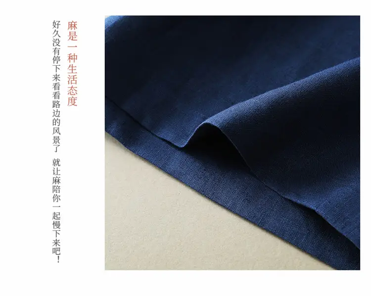 Women Cotton Linen Wide Leg Pants Green Spring Summer — feature 7