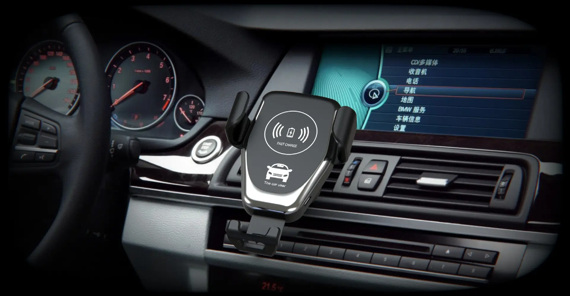Car Wireless Charging Bracket for Apple Huawei 15W — feature 12