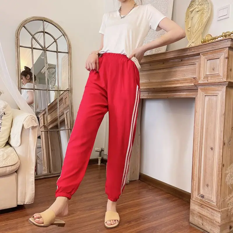 Women's Red Ram Cotton Harem Pants 2021 Summer - Image 6
