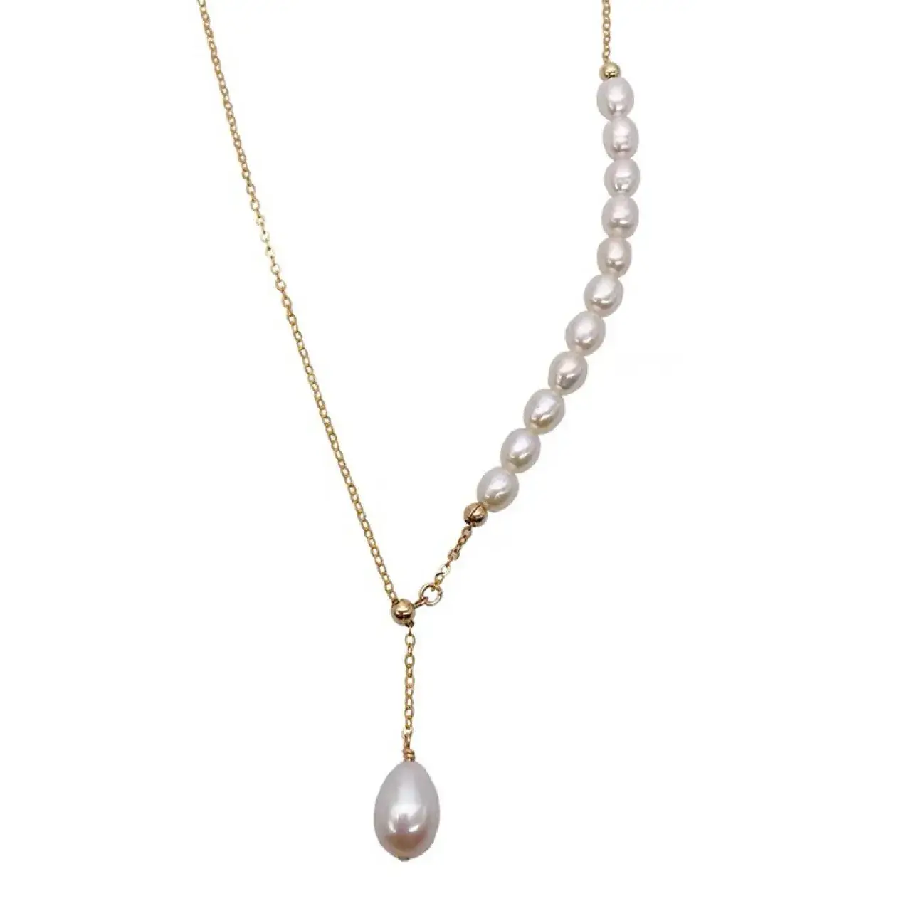 Natural Pearl Necklace for Girls, Adjustable Gold Chain, Light Luxury Gift - Image 5