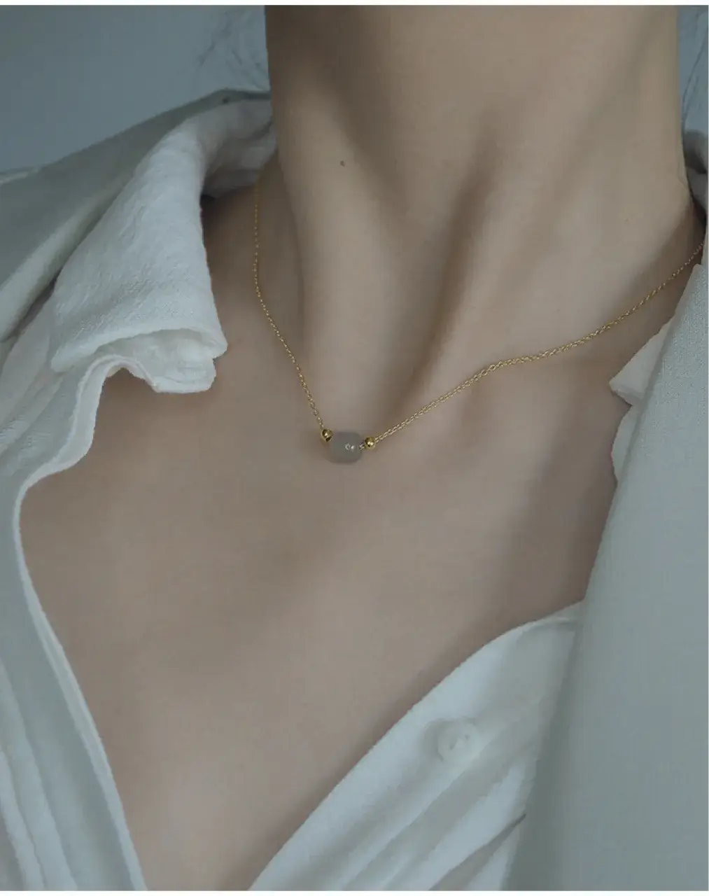 Single Gold Bead Necklace for Women 14K — feature 1