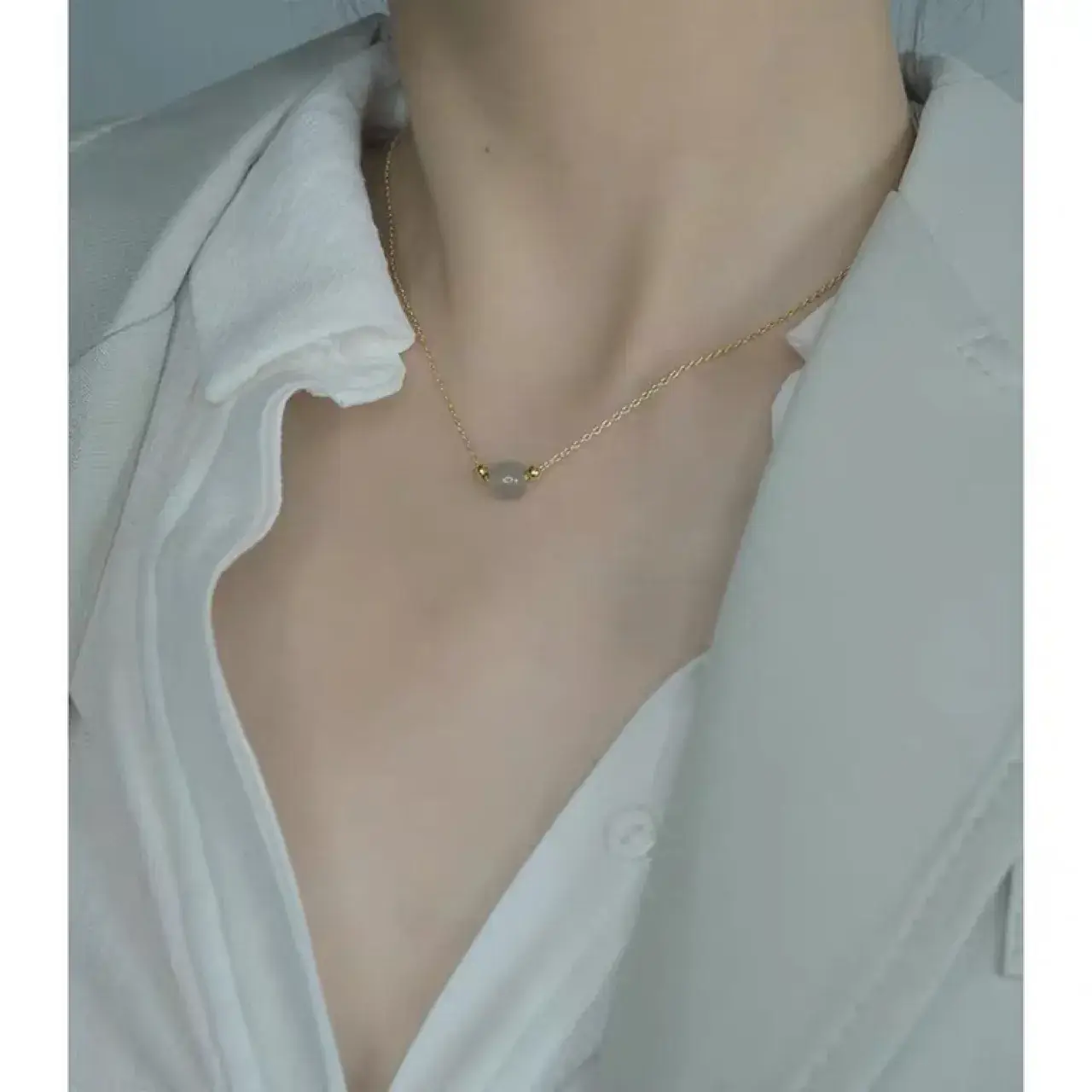 Single Gold Bead Necklace for Women 14K — feature 5