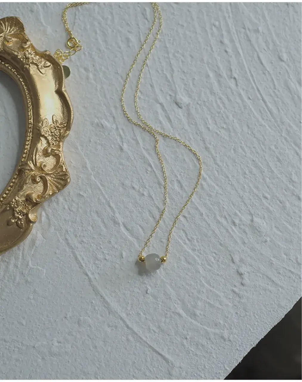 Single Gold Bead Necklace for Women 14K — feature 6