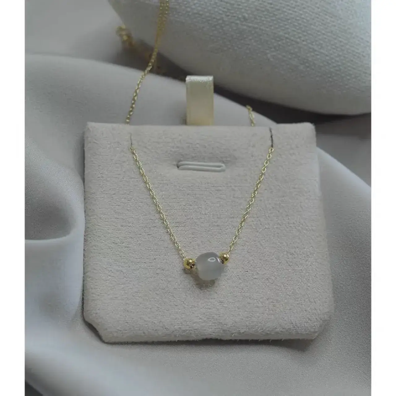 Single Gold Bead Necklace for Women 14K — feature 8