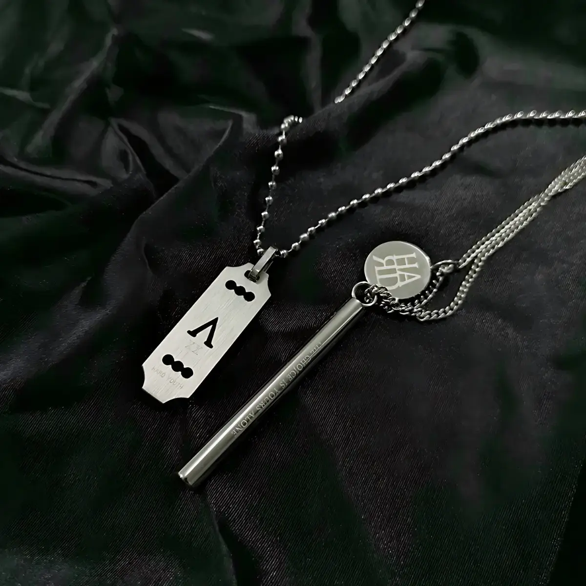 Titanium Steel Square Pendant Necklace for Men Women — feature 14