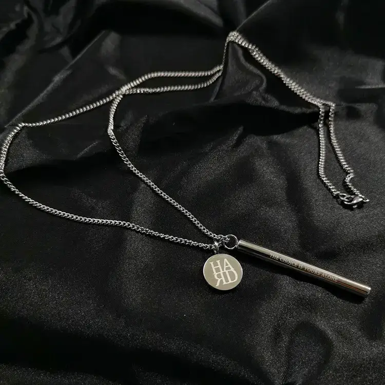 Titanium Steel Square Pendant Necklace for Men Women — feature 9