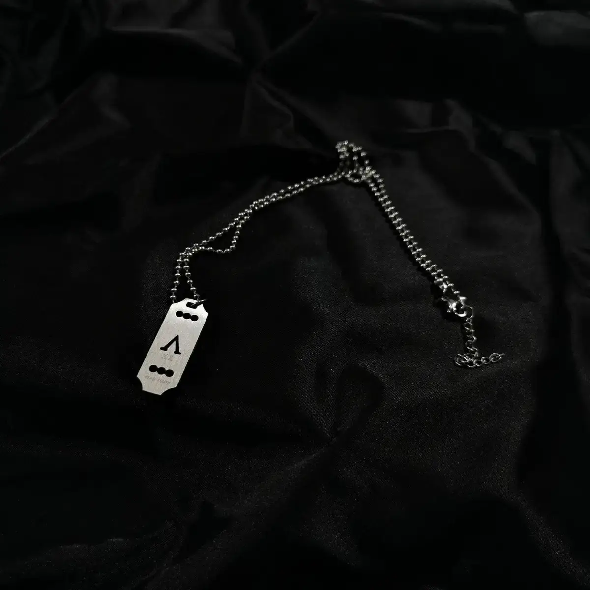 Titanium Steel Square Pendant Necklace for Men Women