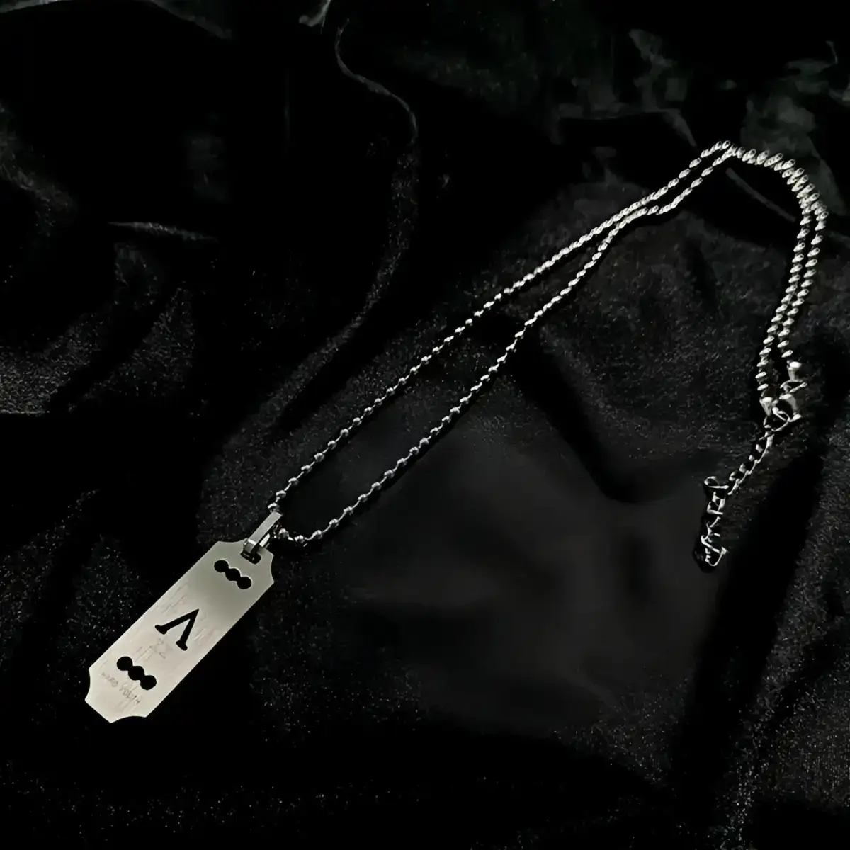Titanium Steel Square Pendant Necklace for Men Women