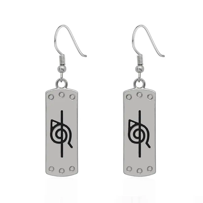 European & American Cross-Border Logo Alloy Earrings