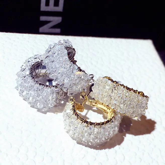 Super Flash Crystal Beads Pin Earrings for Women - Image 5