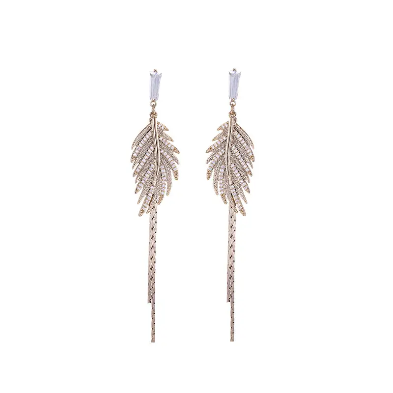 Silver Leaf Ear Stud Earrings for Women