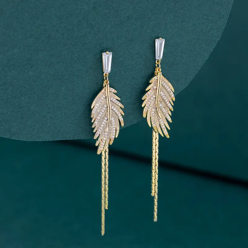 Silver Leaf Ear Stud Earrings for Women