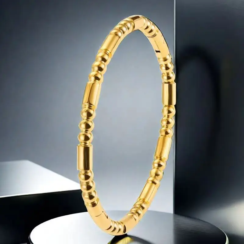 Titanium Bracelet Gold Silver White Bamboo Design — feature 4