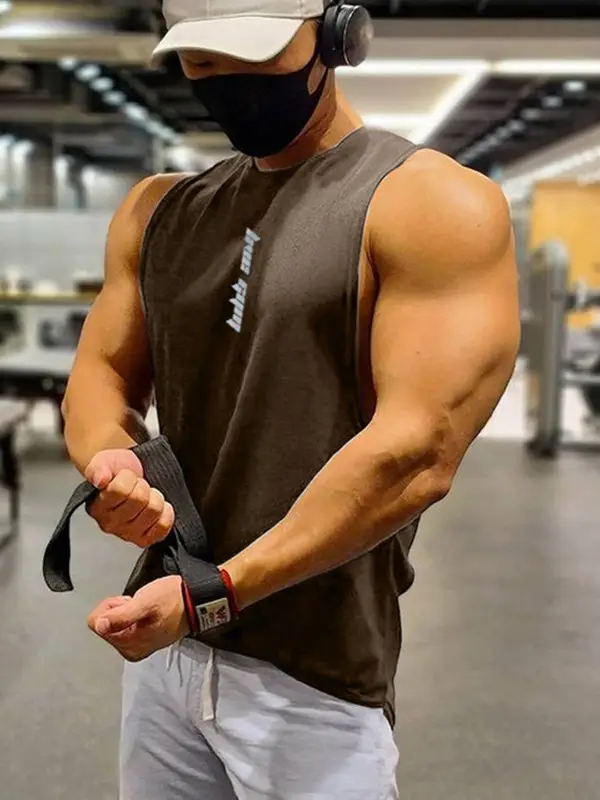 Men's Gray Sleeveless Summer Vest with Wide Shoulder - Image 8