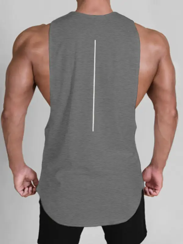 Men's Gray Sleeveless Summer Vest with Wide Shoulder - Image 10