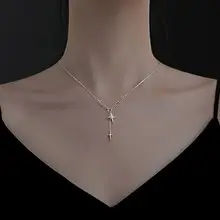 Cross Star Double Sequins Neck Chain Necklace — feature 10