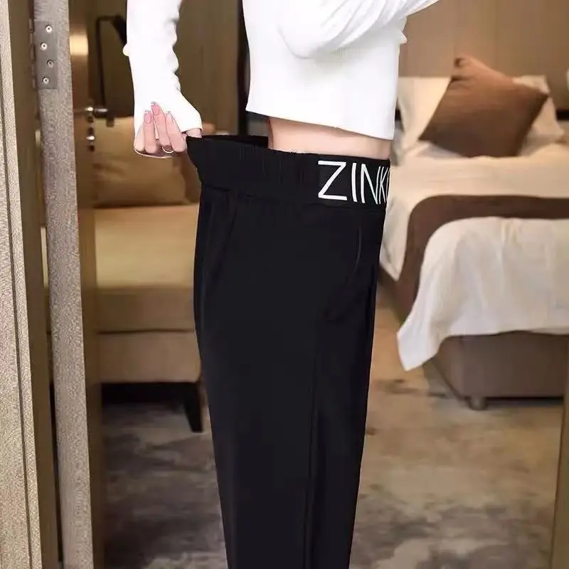 Women Wide Leg Pants Black 2024 Summer High Waist - Image 5