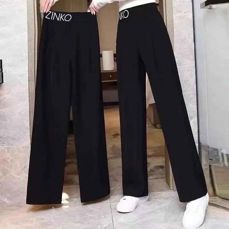 Women Wide Leg Pants Black 2024 Summer High Waist — feature 2