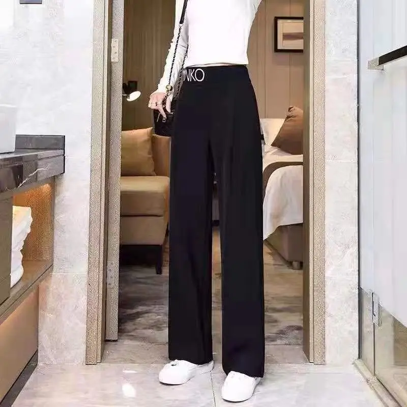Women Wide Leg Pants Black 2024 Summer High Waist — feature 4