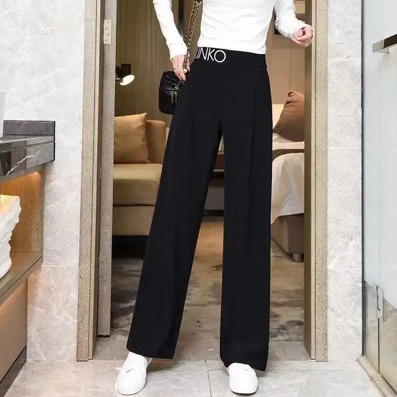 Women Wide Leg Pants Black 2024 Summer High Waist — feature 5