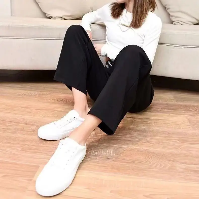 Women Wide Leg Pants Black 2024 Summer High Waist — feature 6
