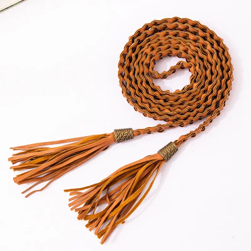 Women's Braided Tassel Waist Belt for All Occasions