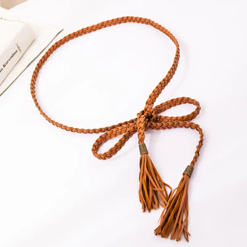 Women's Braided Tassel Waist Belt for All Occasions