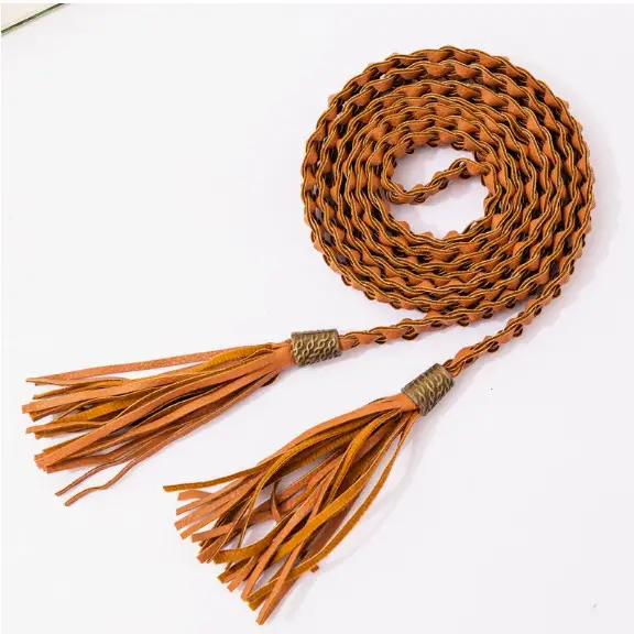 Women's Braided Tassel Waist Belt for All Occasions
