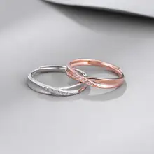 S925 Sterling Silver & Rose Gold Open Engraving Rings — feature 7