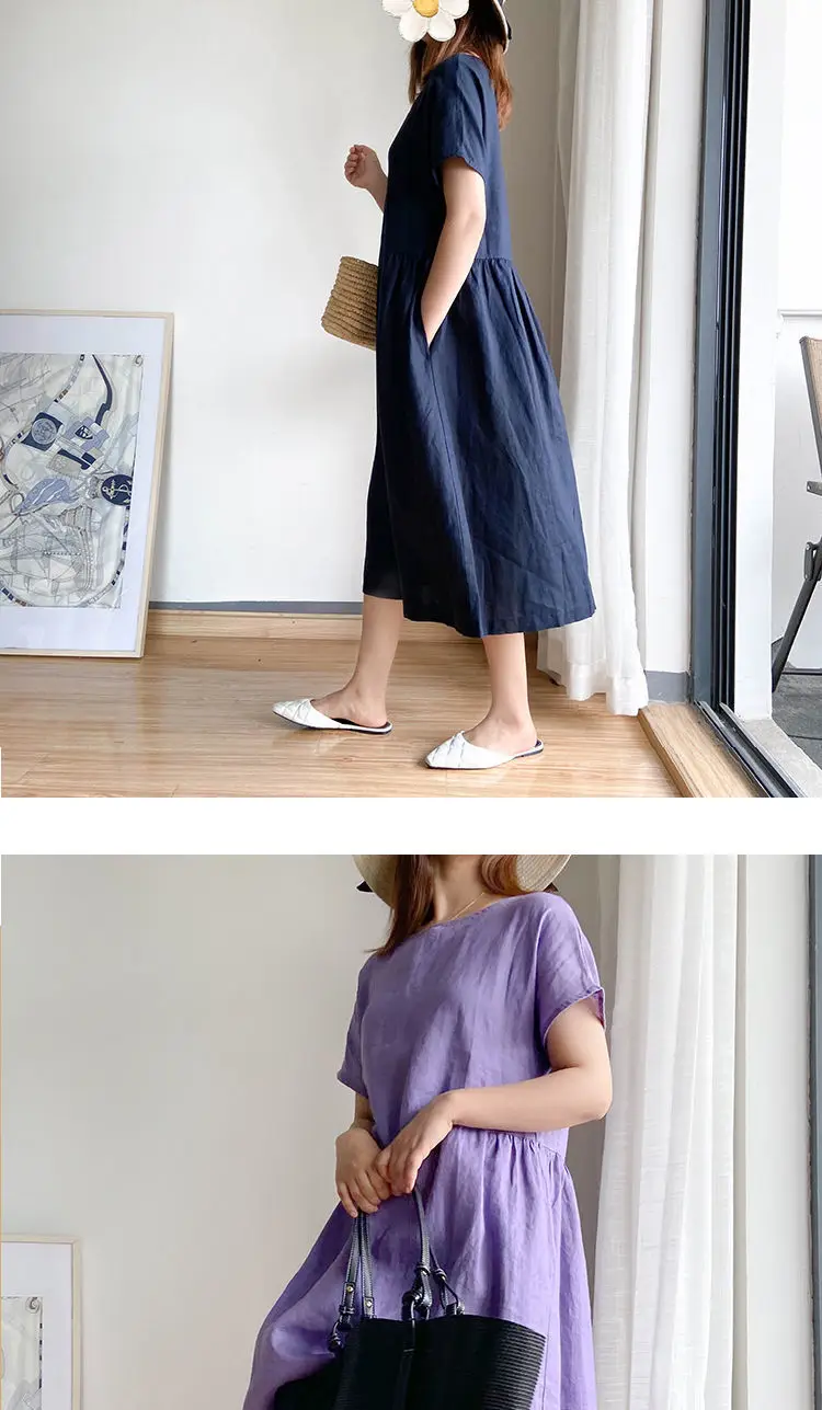 2023 Purple Loose Slim Midi Dress for Women — feature 11