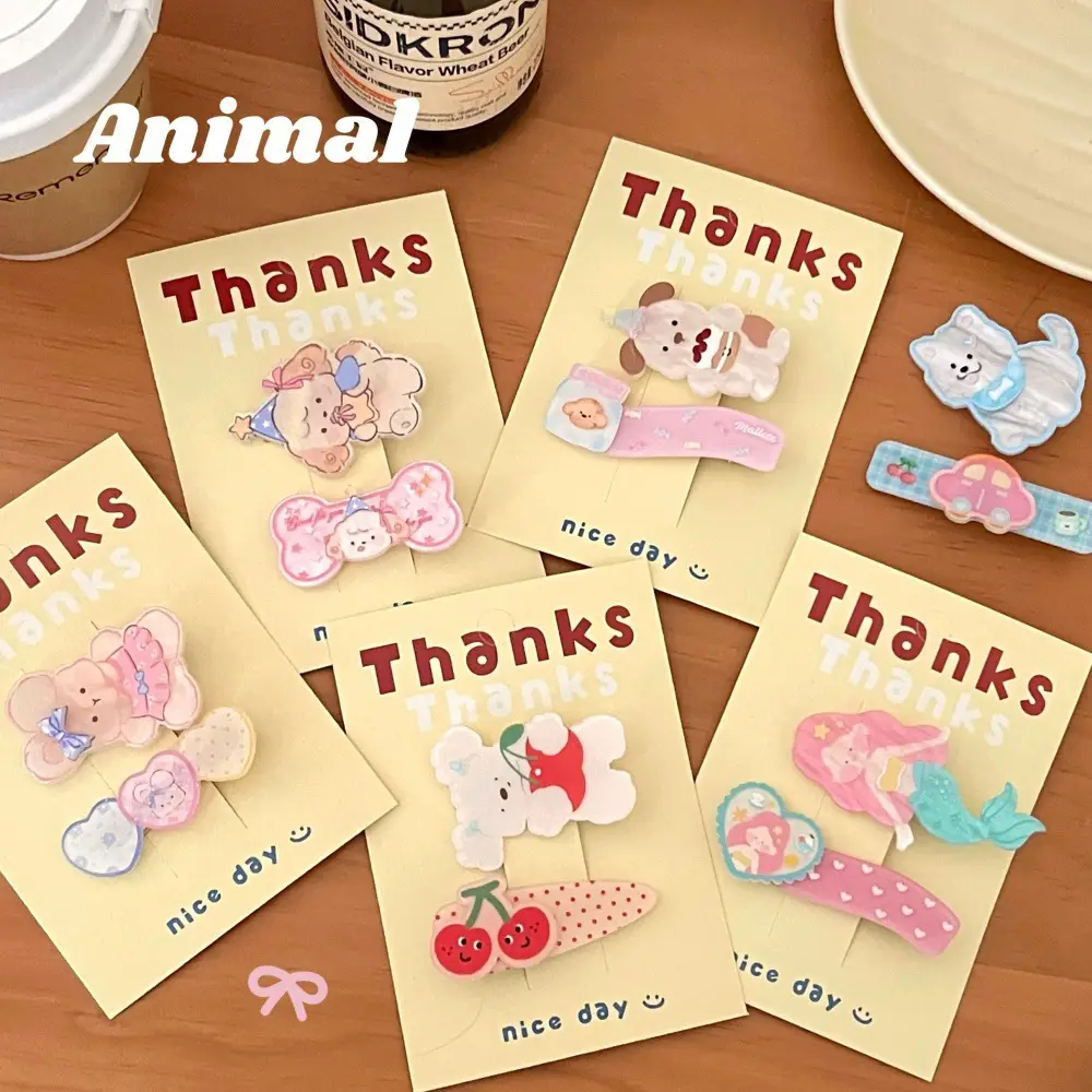 Cute Bear Acrylic Hairpin for Girls Heart Design - Image 40